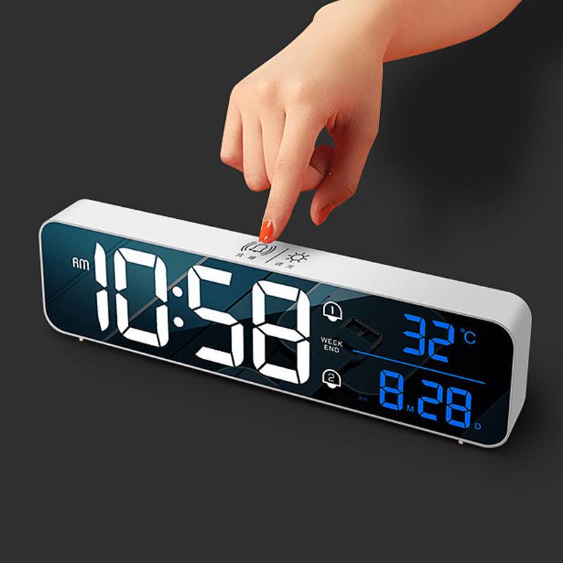 LED Charging Smart Mirror Music Electronic Alarm Clock