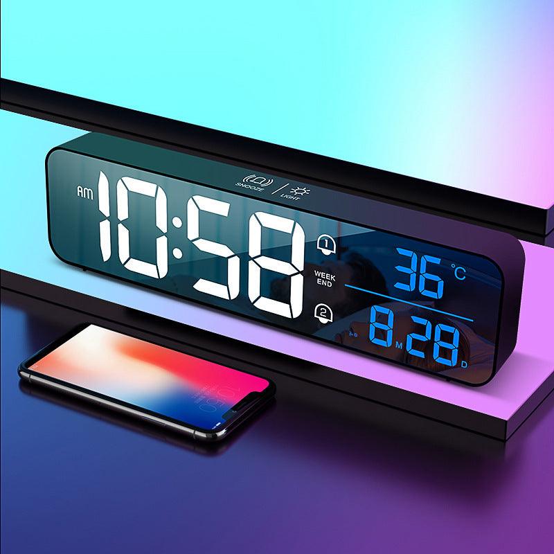 LED Charging Smart Mirror Music Electronic Alarm Clock